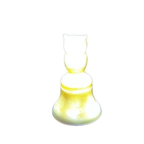 Vintage Boyds Owl Bell Crystal Art Glass in Daffodil 1-25-84 UV Glows - Picture 5 of 9